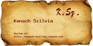 Kensch Szilvia névjegykártya